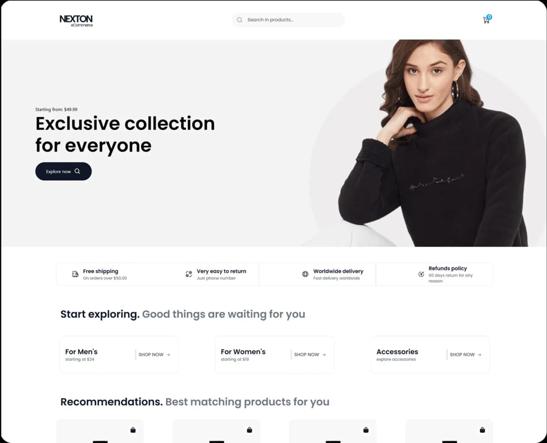 Modern E-commerce Store project screenshot