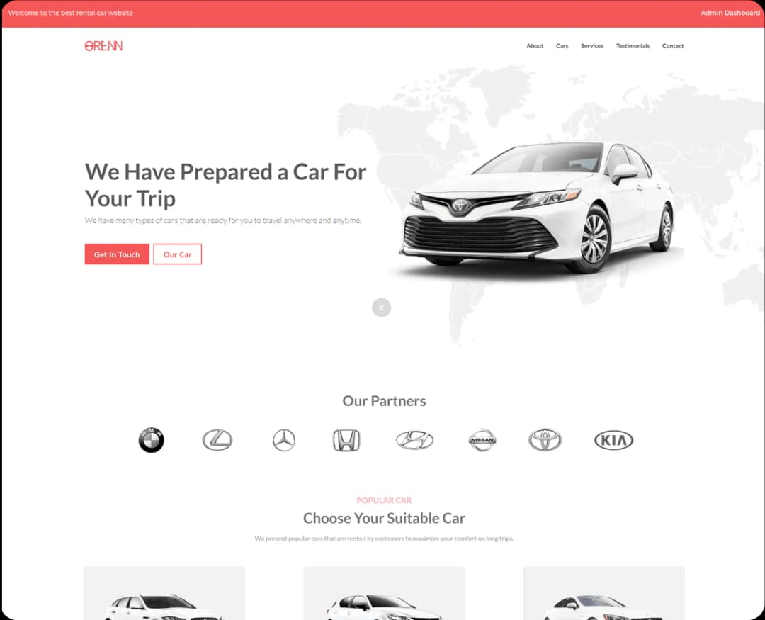 Car Rental Web Application project screenshot
